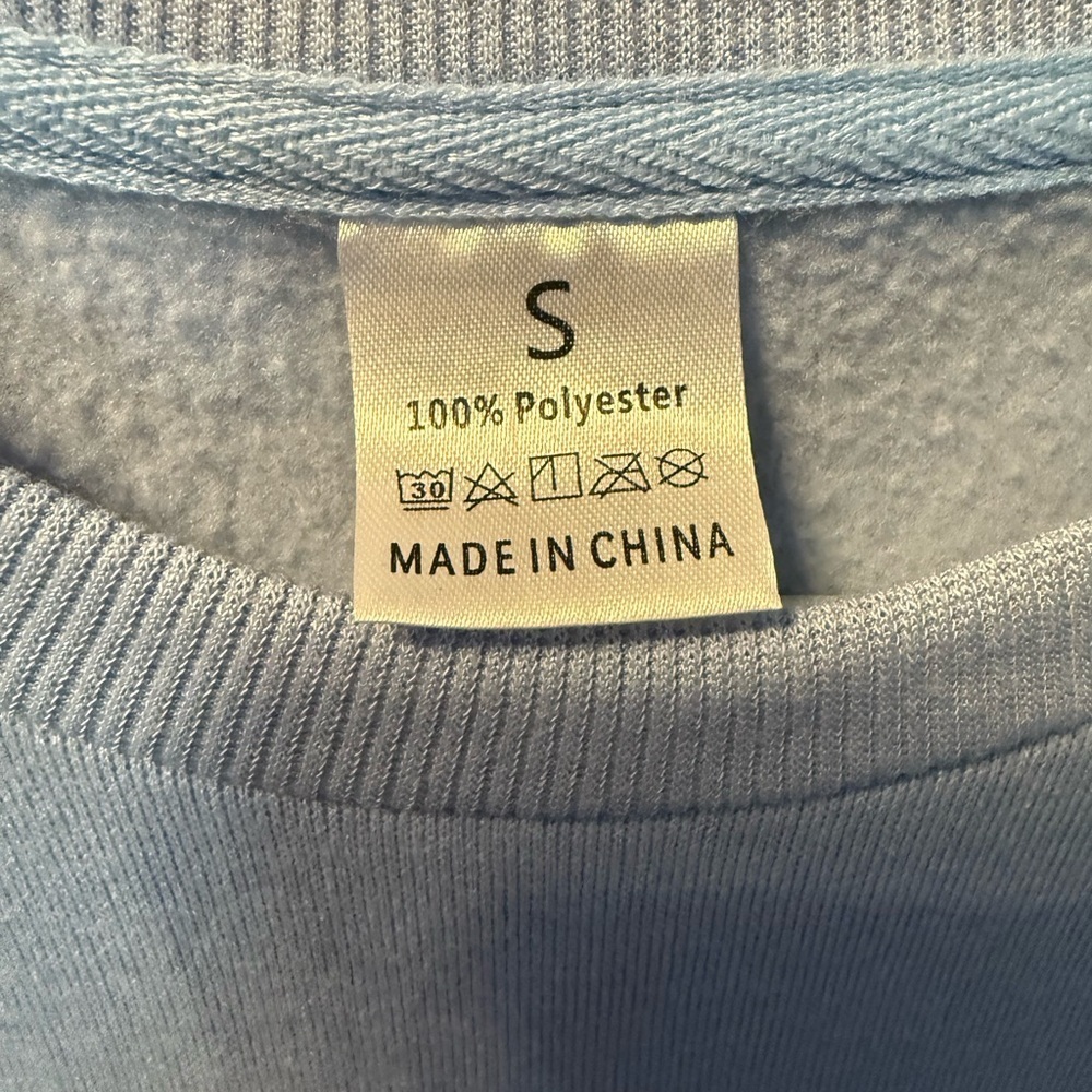 SHEIN Pastel Blue Inspirational Sweatshirt - Picture 3 of 4